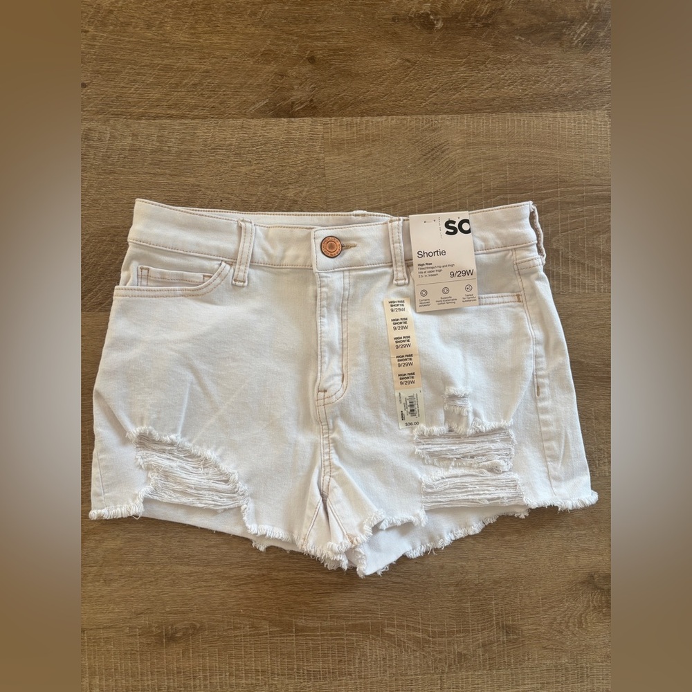 SO White Distressed Women's Shorts